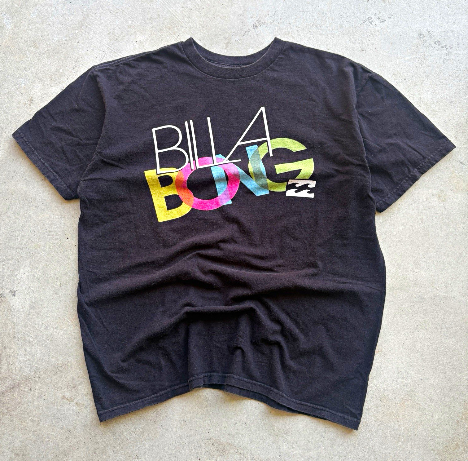 Billabong Men’s Black Graphic Logo Crew Neck Short Sleeve T-Shirt Size M