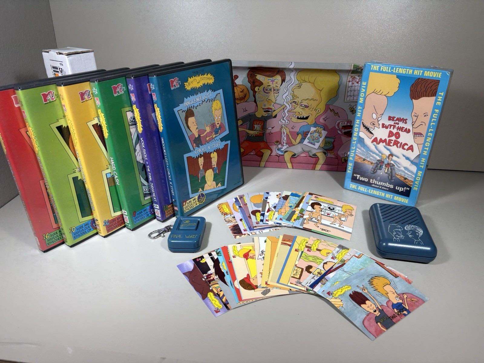 Beavis and Butt-Head DVD/VHS Media Lot 39 Cards & Rolling Tray SEALTED MOVIE