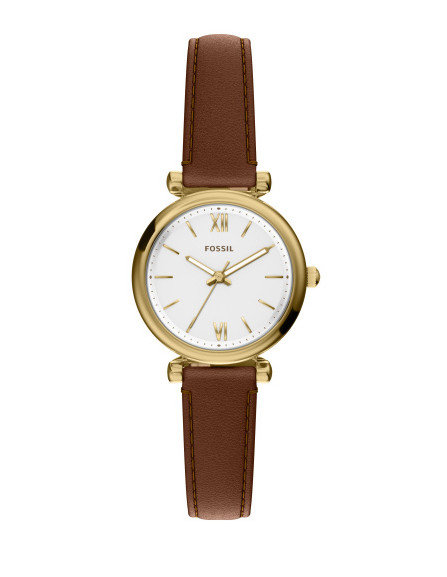 Fossil Carlie Quartz Brown/White Dial 28mm Leather Strap Women\'s Watch ES5464 Fossil Carlie Quartz Brown/White Dial 28mm Leather Strap Women\'s Watch ES5464