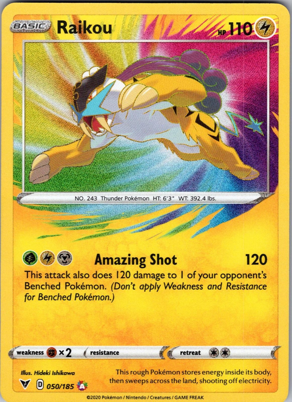 Raikou 050/185 Amazing Rare Vivid Voltage Pokemon Holo Near Mint