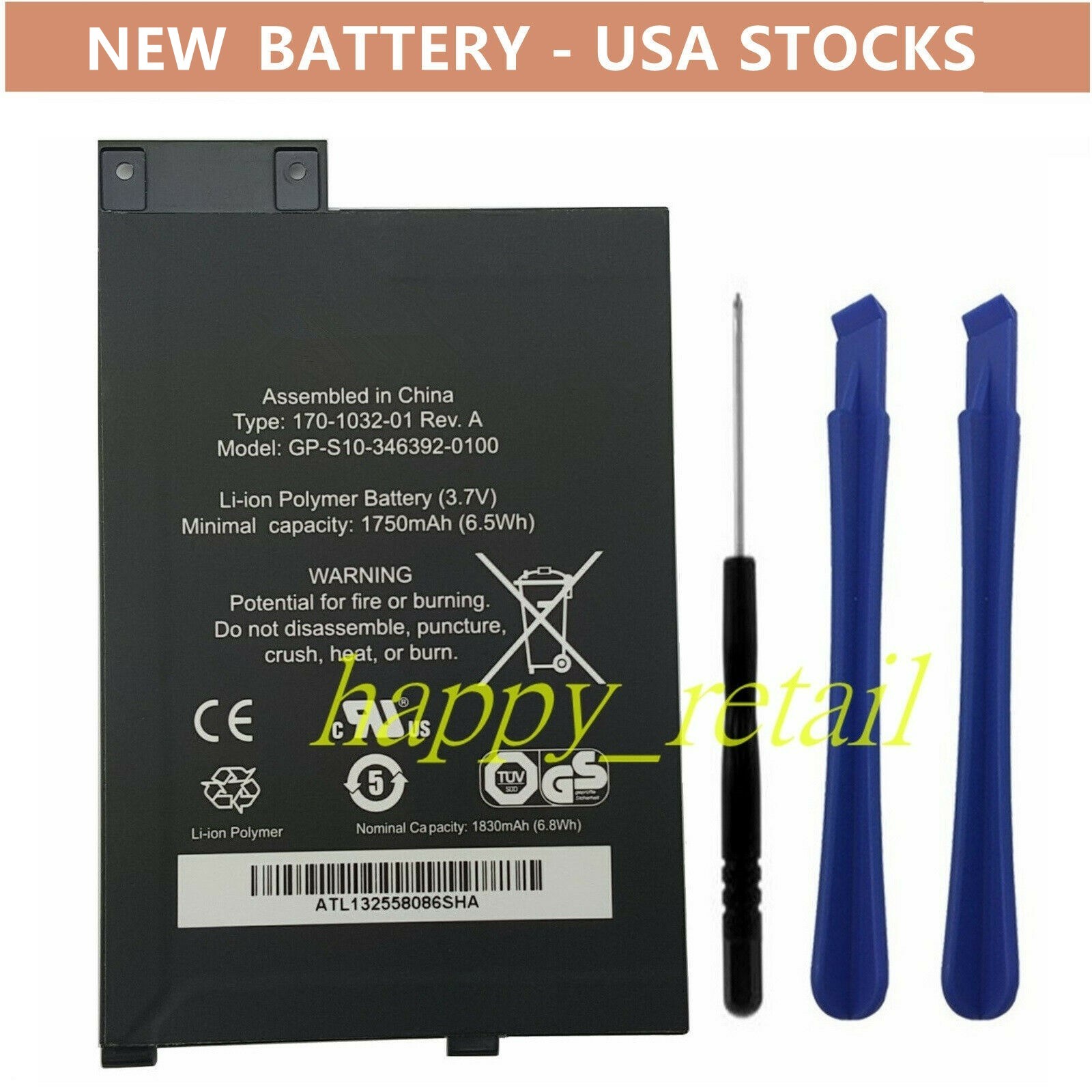 New Battery 170-1032-00 /01 For Amazon Kindle Keyboard 3rd Gen D00901 Graphite