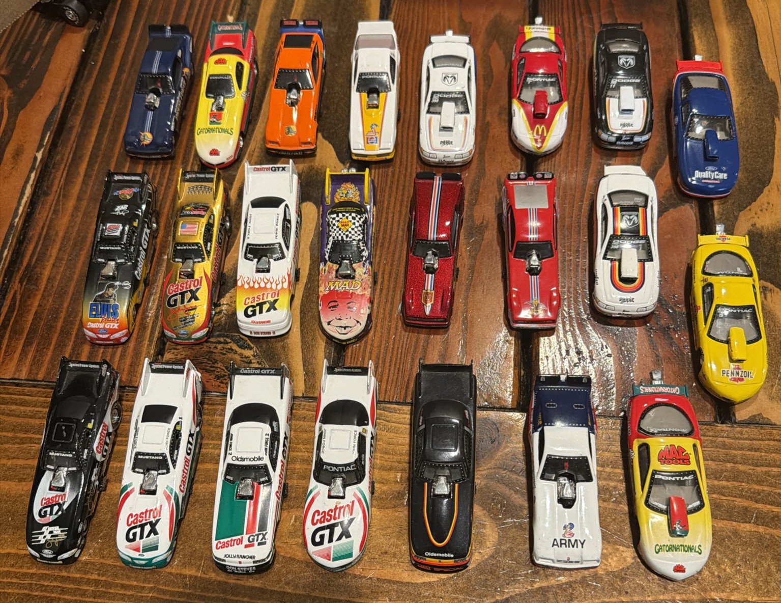 Action 1:64 John Force Funny Cars Lot of 23 Castrol GTX Elvis Mad Don Loose