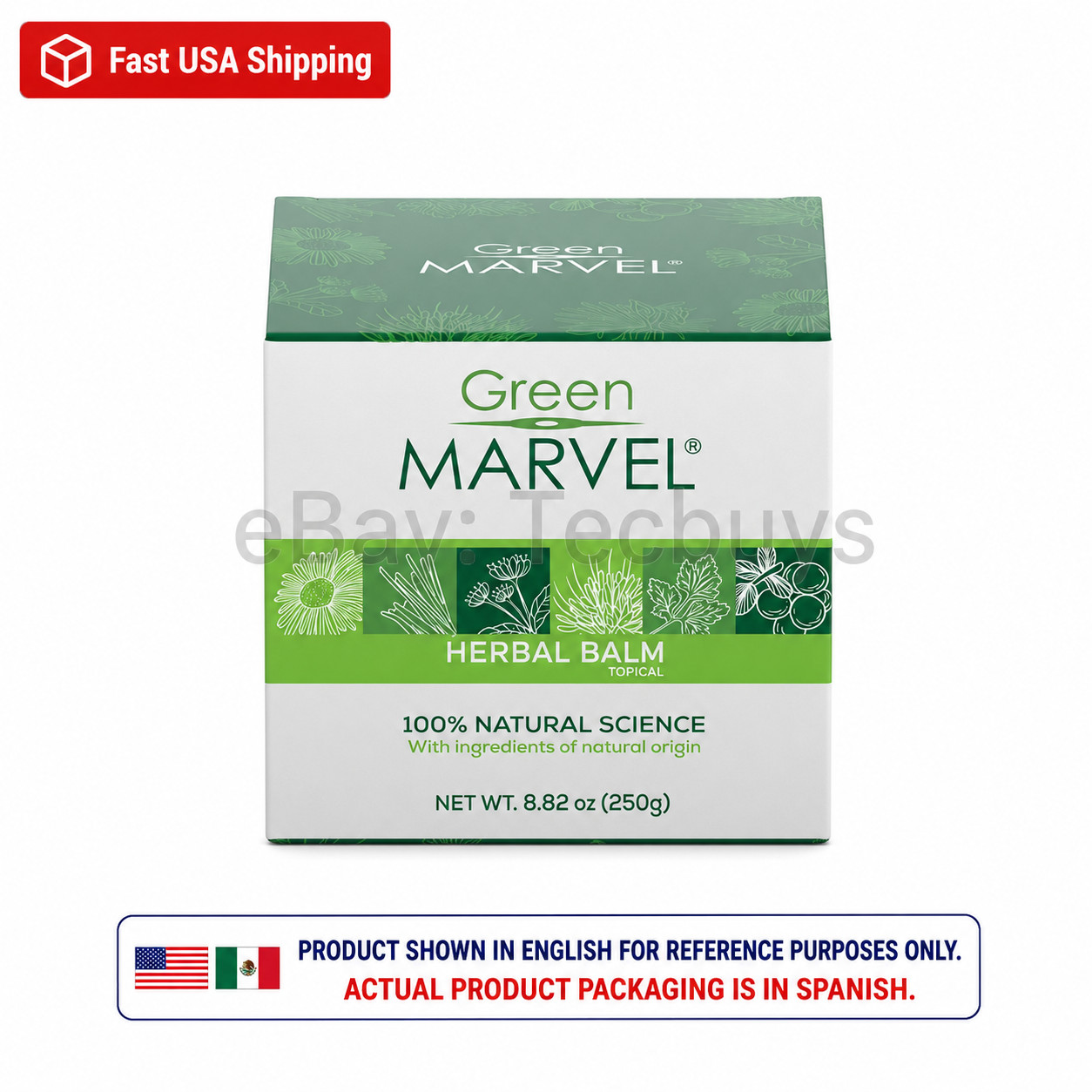 Green Marvel Cream Body Balm 250ml Skin Care Mexico New Sealed Large Jar USA