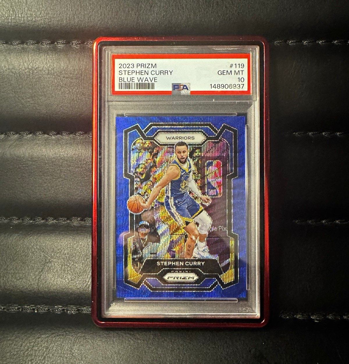 Panini 2023 Prizm Stephen Curry Blue Wave #119 Warriors PSA 10 Panini 2023 Prizm Stephen Curry Blue Wave #119 Warriors PSA 10