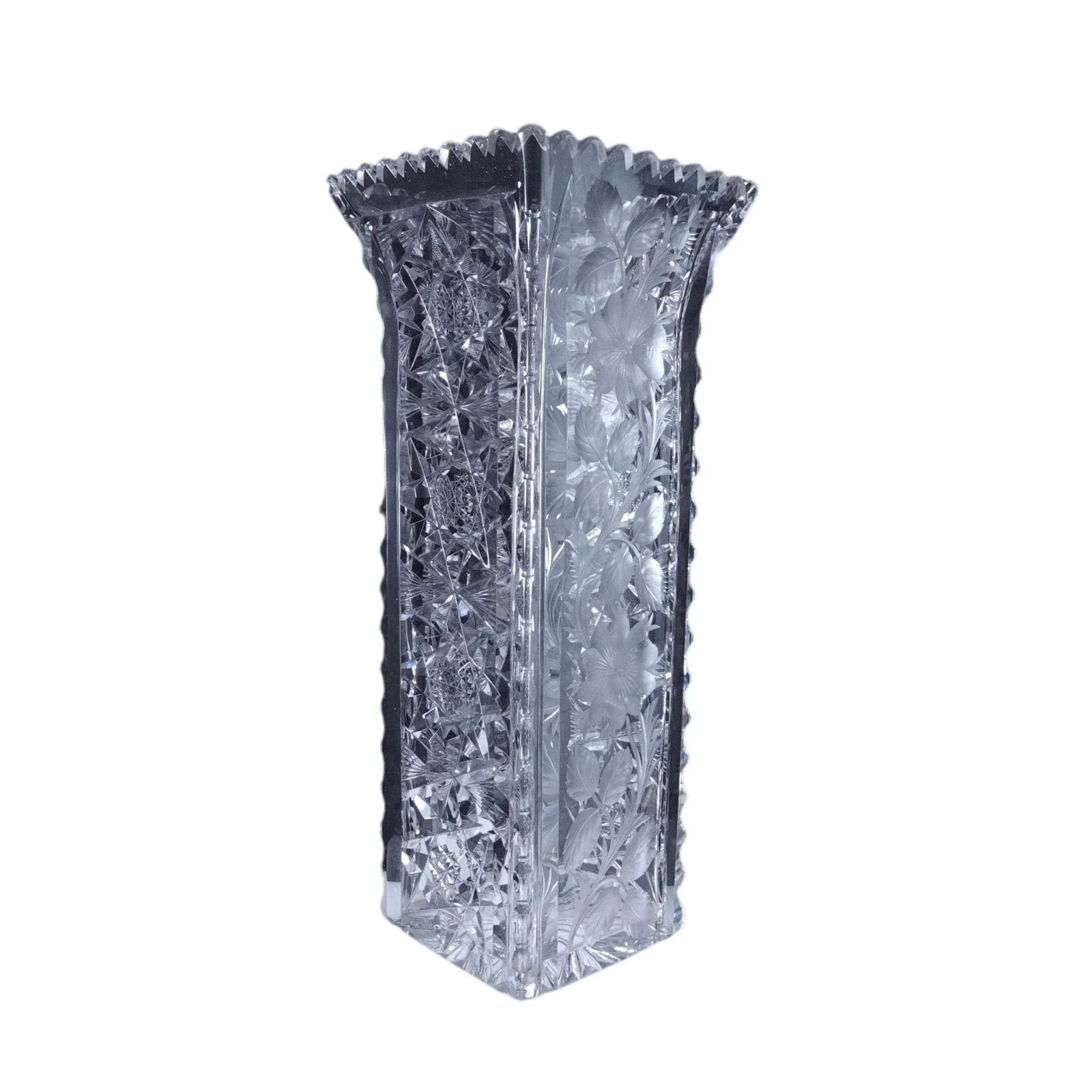 c1910 American Brilliant Period Cut Glass Vase with Alternating Intaglio Panels c1910 American Brilliant Period Cut Glass Vase with Alternating Intaglio Panels