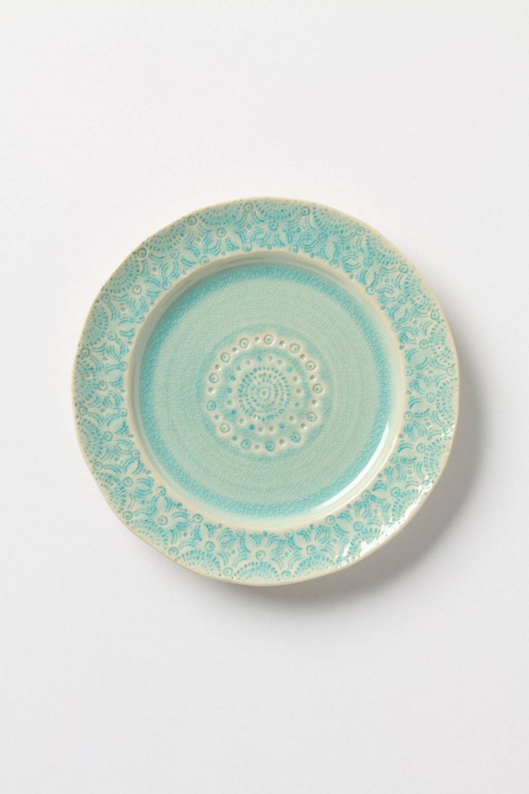 Anthropologie Old Havana Mint Side Plate Stoneware Microwave Safe Quantity of 2
