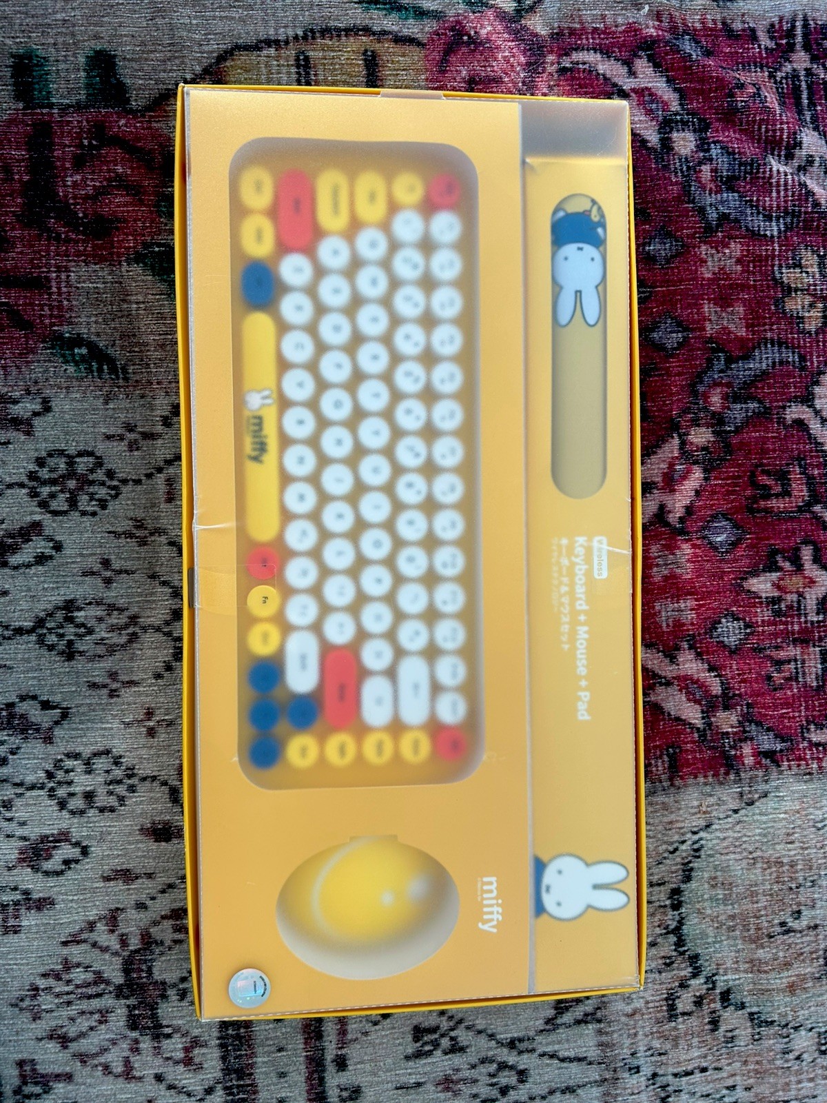 Miffy Dick Bruna Keyboard + Mouse + Mat Set Wireless Blue Yellow