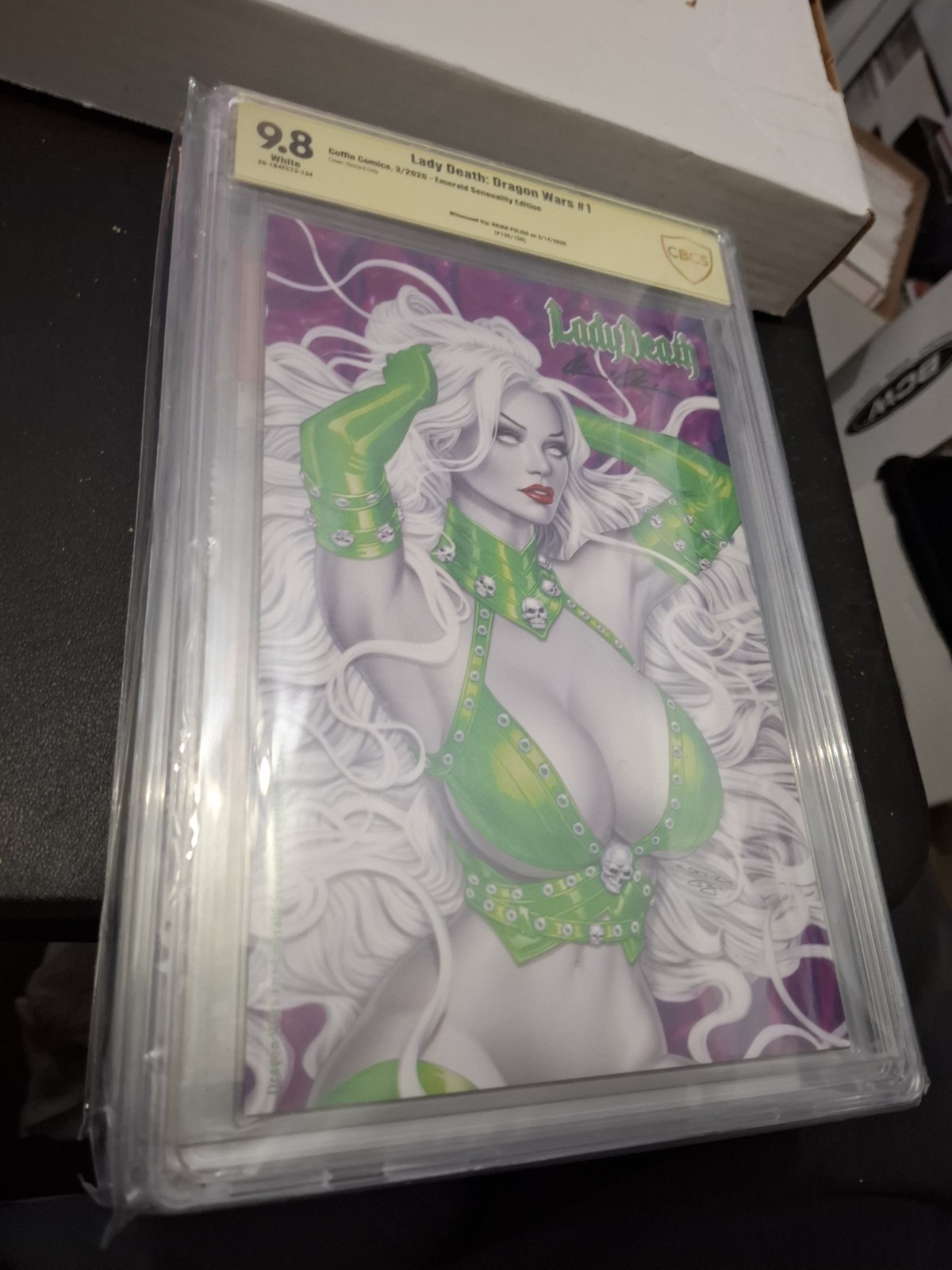 Coffin Comics Lady Death  Dragon Wars, Richard Ortiz , CBCS 9.8 Signed By Pulido
