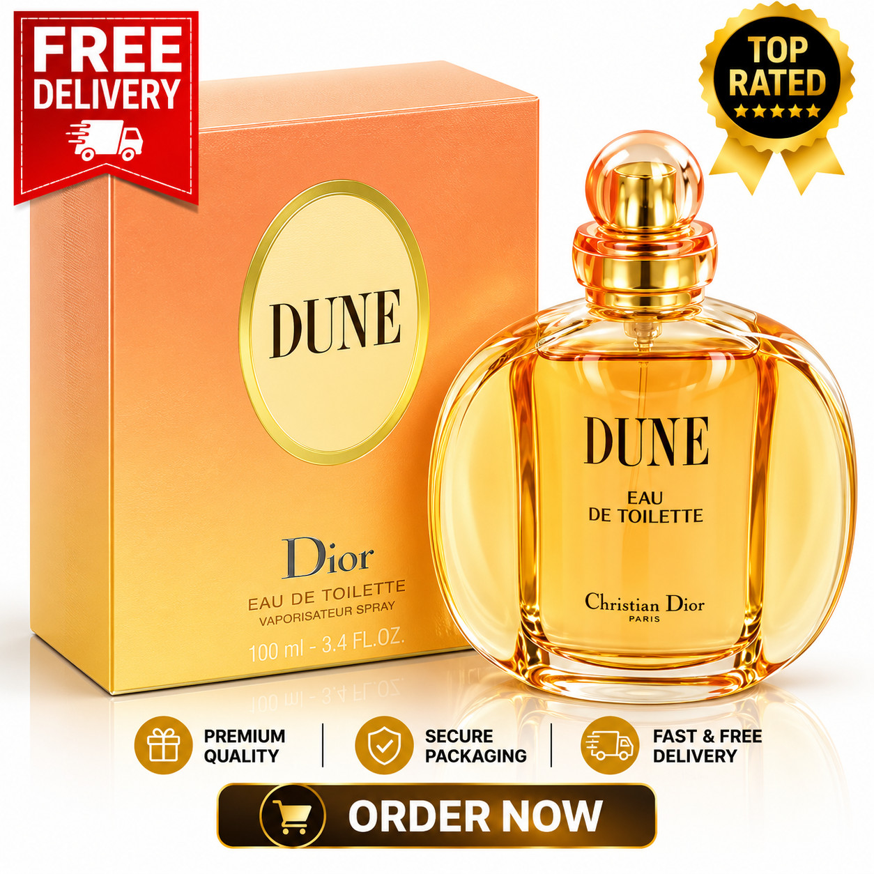 Dune by Christian Dior for Women 3.4 oz /100 ML Eau de Toilette Spray New in Box