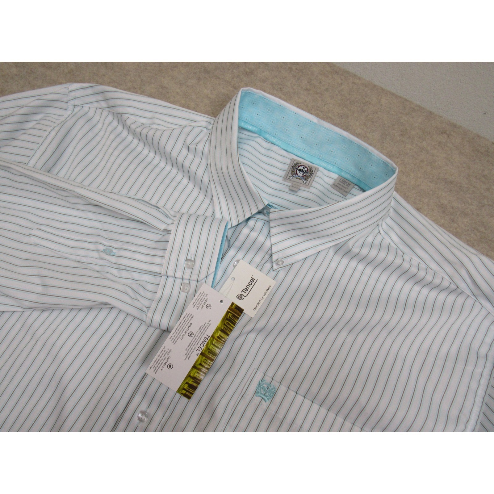 Cinch Mens XXL Striped Western Button Down Shirt Long Sleeve Tencel MTW1106061 Cinch Mens XXL Striped Western Button Down Shirt Long Sleeve Tencel MTW1106061