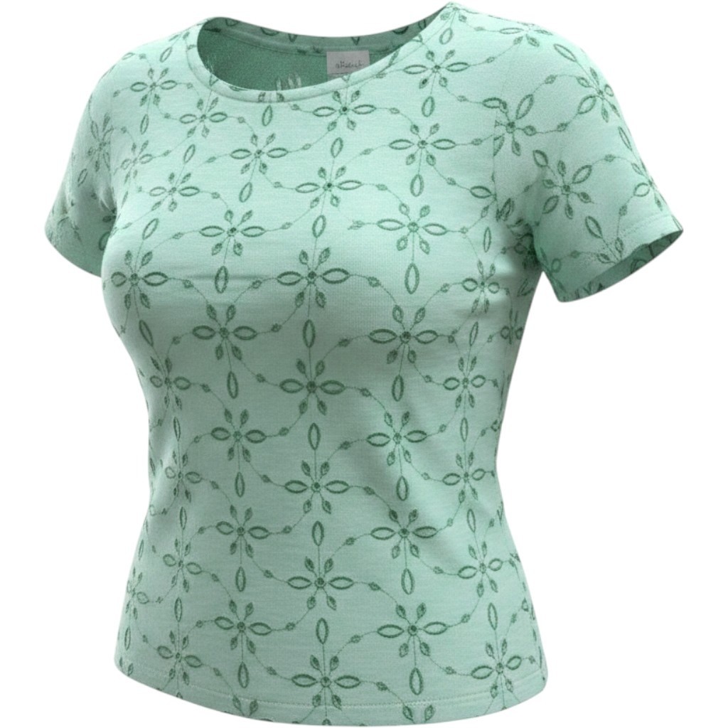 J. Jill Mint Green Floral Eyelet Embroidery Short Sleeve Cotton Top Petite XS