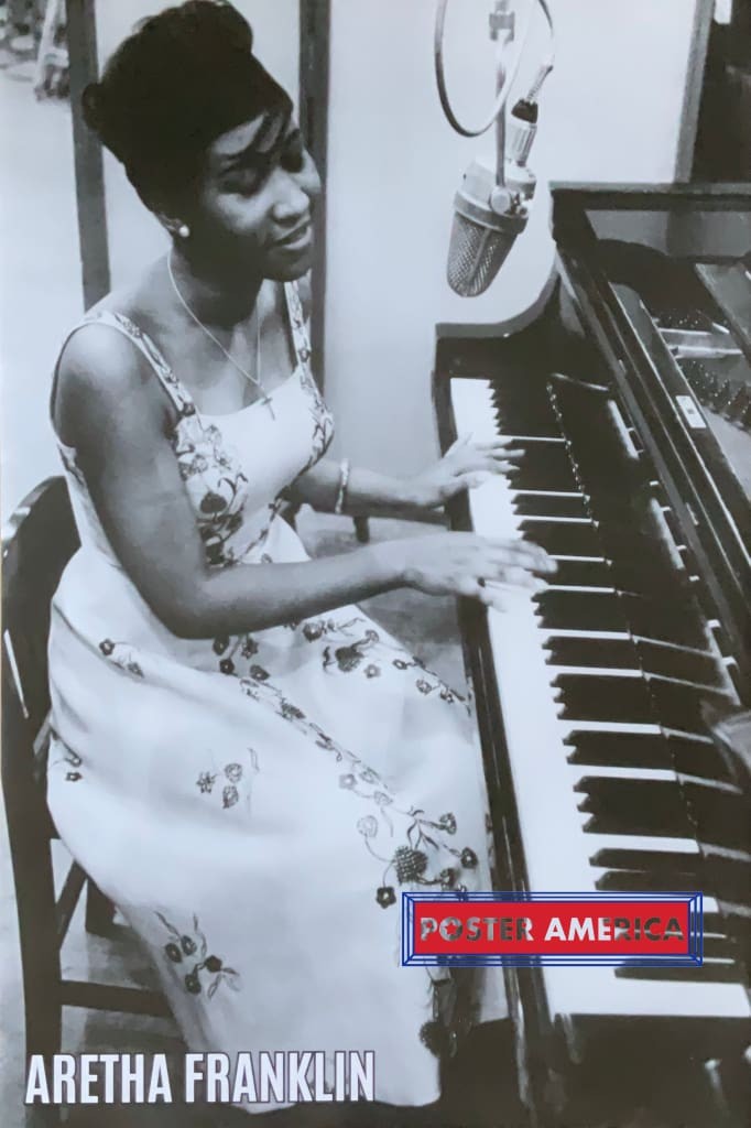 Aretha Franklin Playing Piano Poster 24 x 36