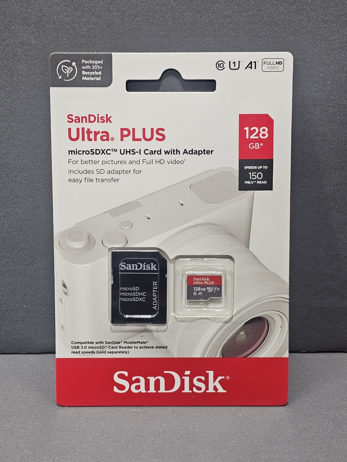 SanDisk Ultra PLUS 128GB microSD MicroSDXC UHS-I Memory Card