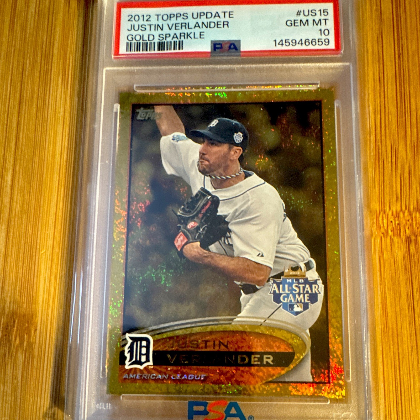 Topps 2012 Update All-Star Justin Verlander #US15 Gold Sparkle PSA 10 Topps 2012 Update All-Star Justin Verlander #US15 Gold Sparkle PSA 10