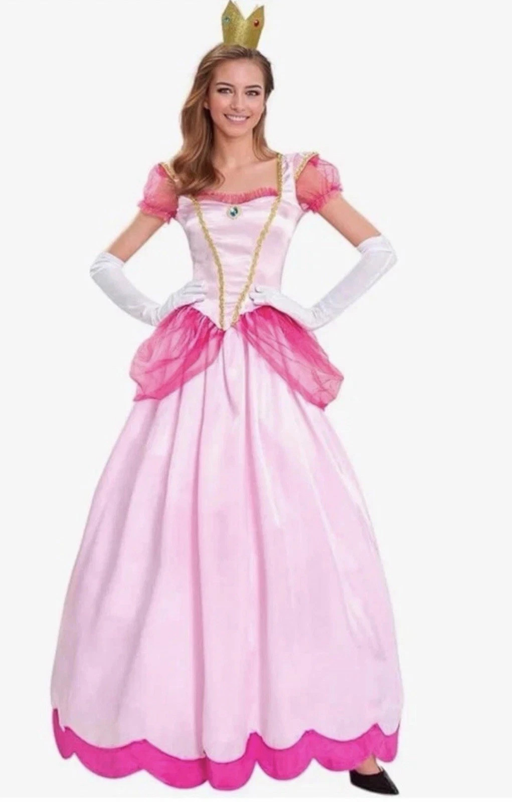 NEW Women\'s Princess Pink Halloween Dress Cosplay Costume, Adult Size L NEW Women\'s Princess Pink Halloween Dress Cosplay Costume, Adult Size L