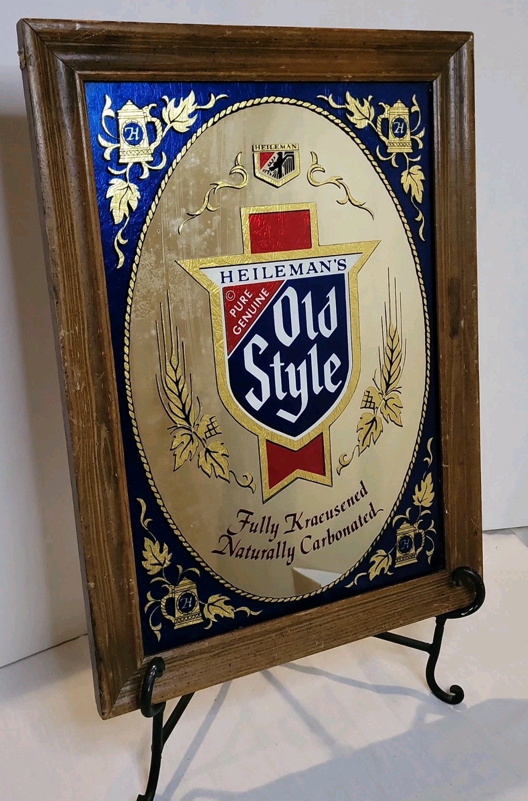 Vintage Heileman's Pure Genuine Old Style Mirror -1970's Collectible 14.5 Vintage Heileman's Pure Genuine Old Style Mirror -1970's Collectible 14.5