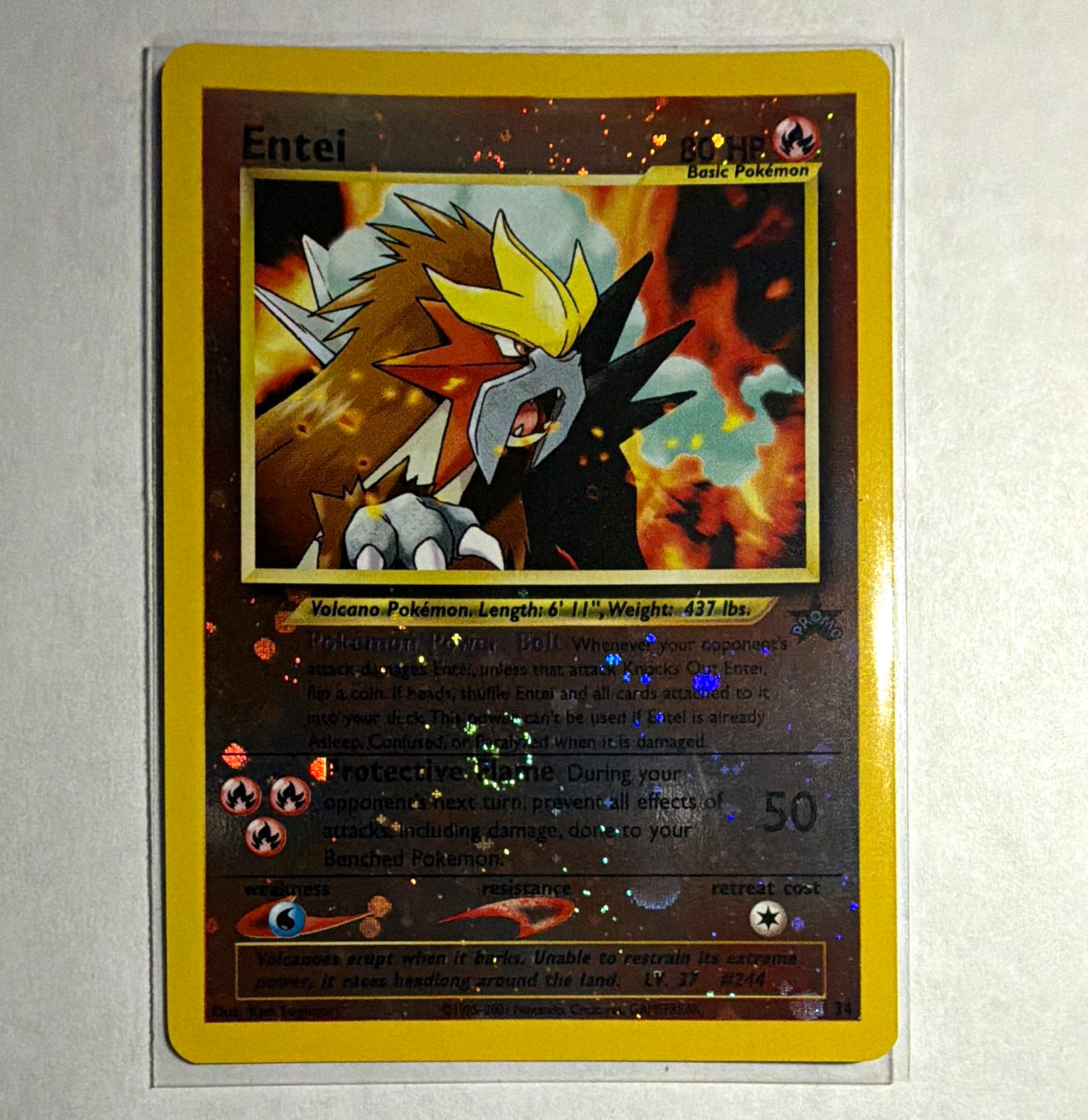 2001 Pokemon Entei #34 WOTC Black Star Promo Reverse Holo Movie Promo