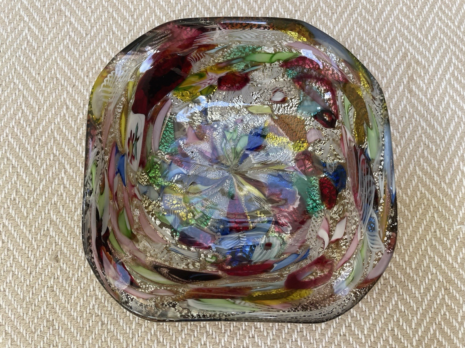 Vintage Murano Glass Art Tutti Frutti Bowl Italy Vintage Murano Glass Art Tutti Frutti Bowl Italy