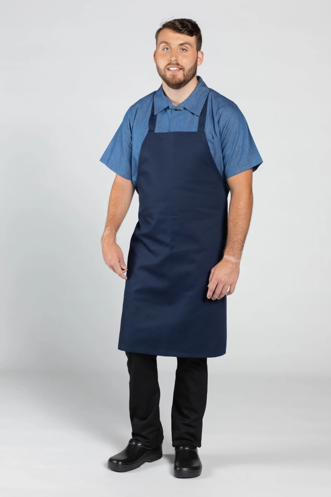 NWT NEW Navy Blue Bib Apron with Pencil Pocket - One Size Fits All NWT NEW Navy Blue Bib Apron with Pencil Pocket - One Size Fits All