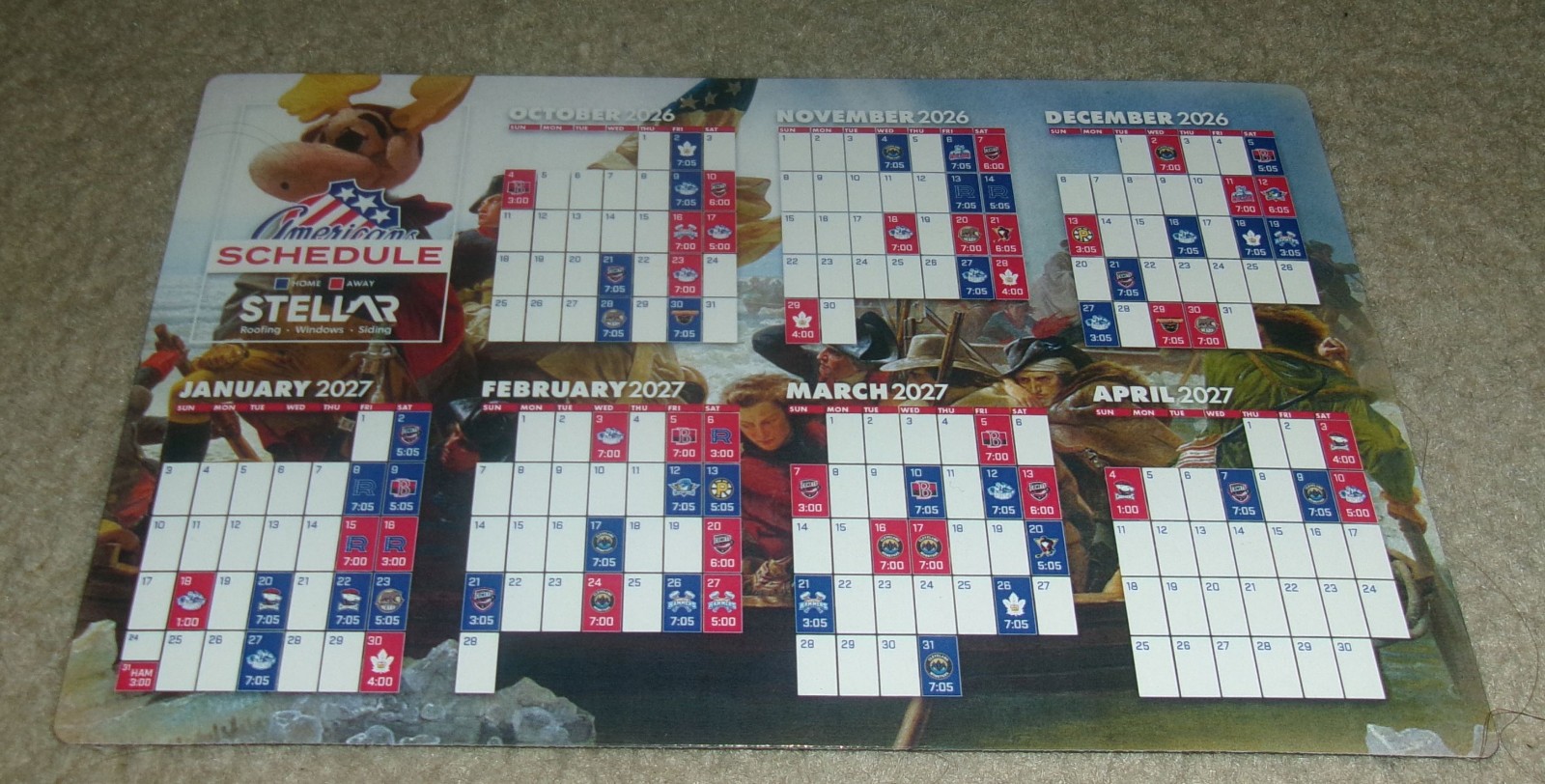 NEW Authentic 2026/27 Promo ROCHESTER AMERICANS/Amerks AHL MAGNET SCHEDULE NEW Authentic 2026/27 Promo ROCHESTER AMERICANS/Amerks AHL MAGNET SCHEDULE