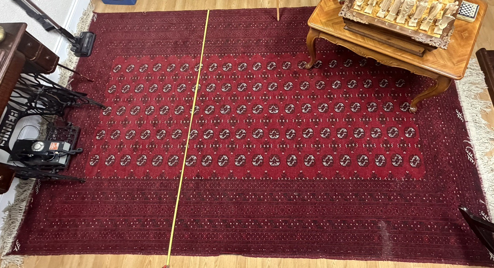 RARE Vintage Turkmen Turkoman Tribal Rug Handwoven Red Geometric large 80X120inc