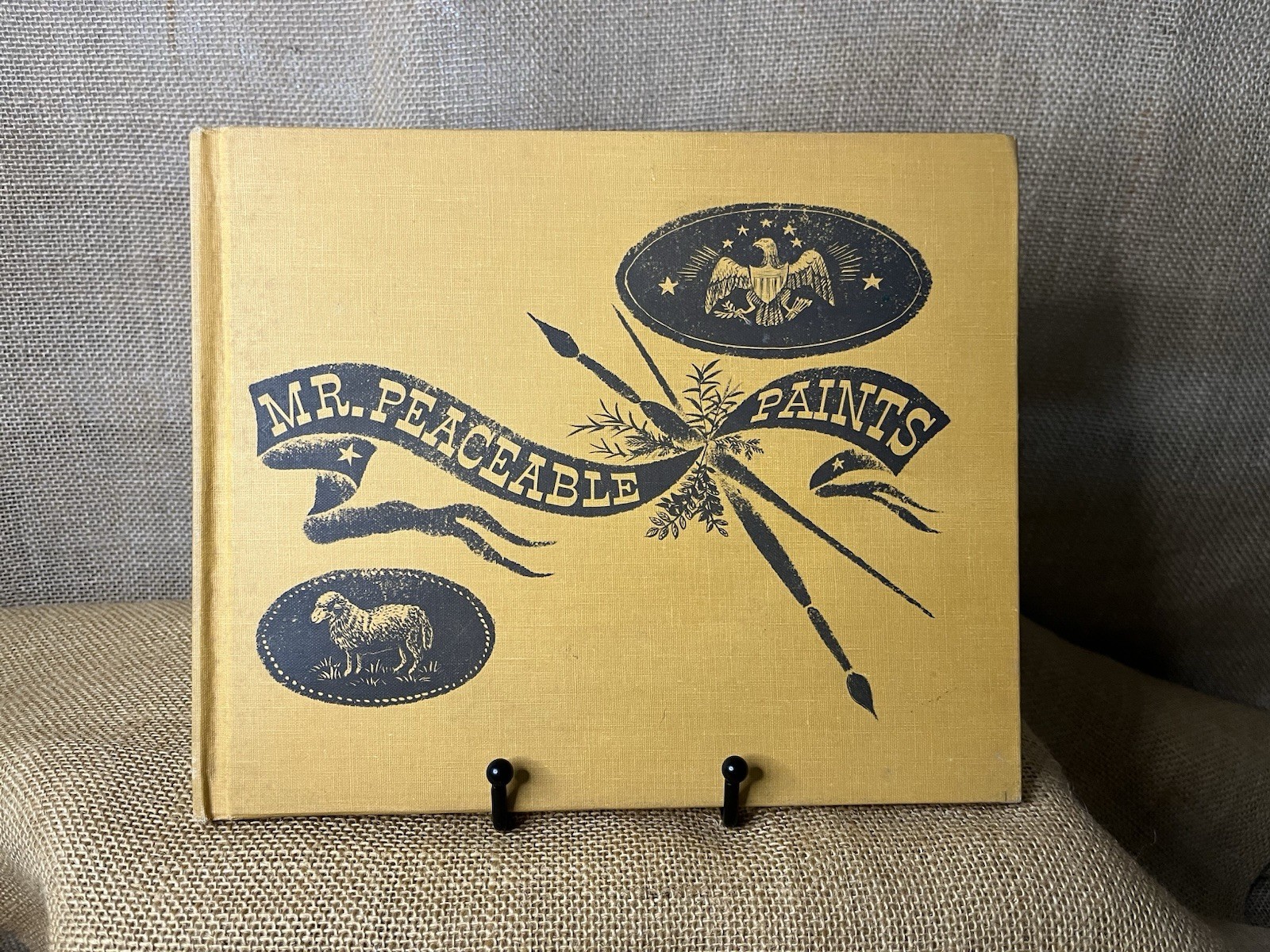 Vintage 1956 Hardcover Picture Book Mr. Peaceable Paints Story Americana Child