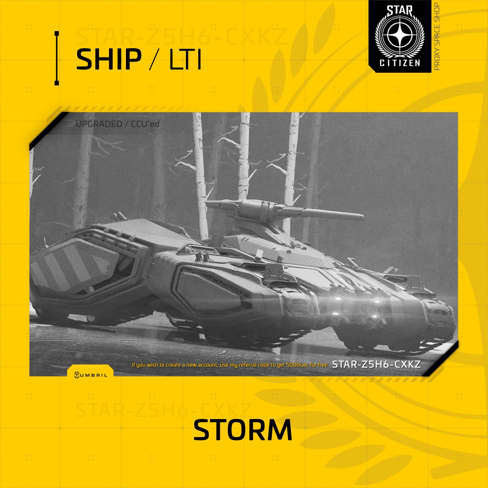 Star Citizen - TUMBRIL STORM - LTI - CCU\'d - (Lifetime Insurance)