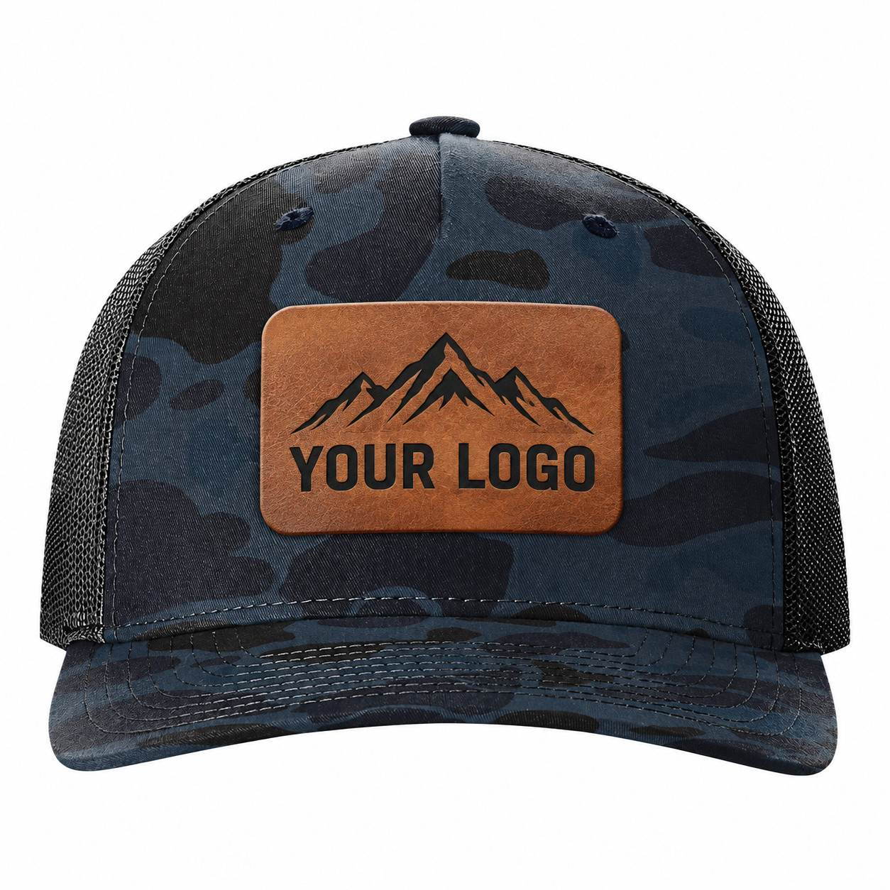 Custom Richardson 112PFP Camo Trucker Hat Personalized Laser Engraved Patch Custom Richardson 112PFP Camo Trucker Hat Personalized Laser Engraved Patch