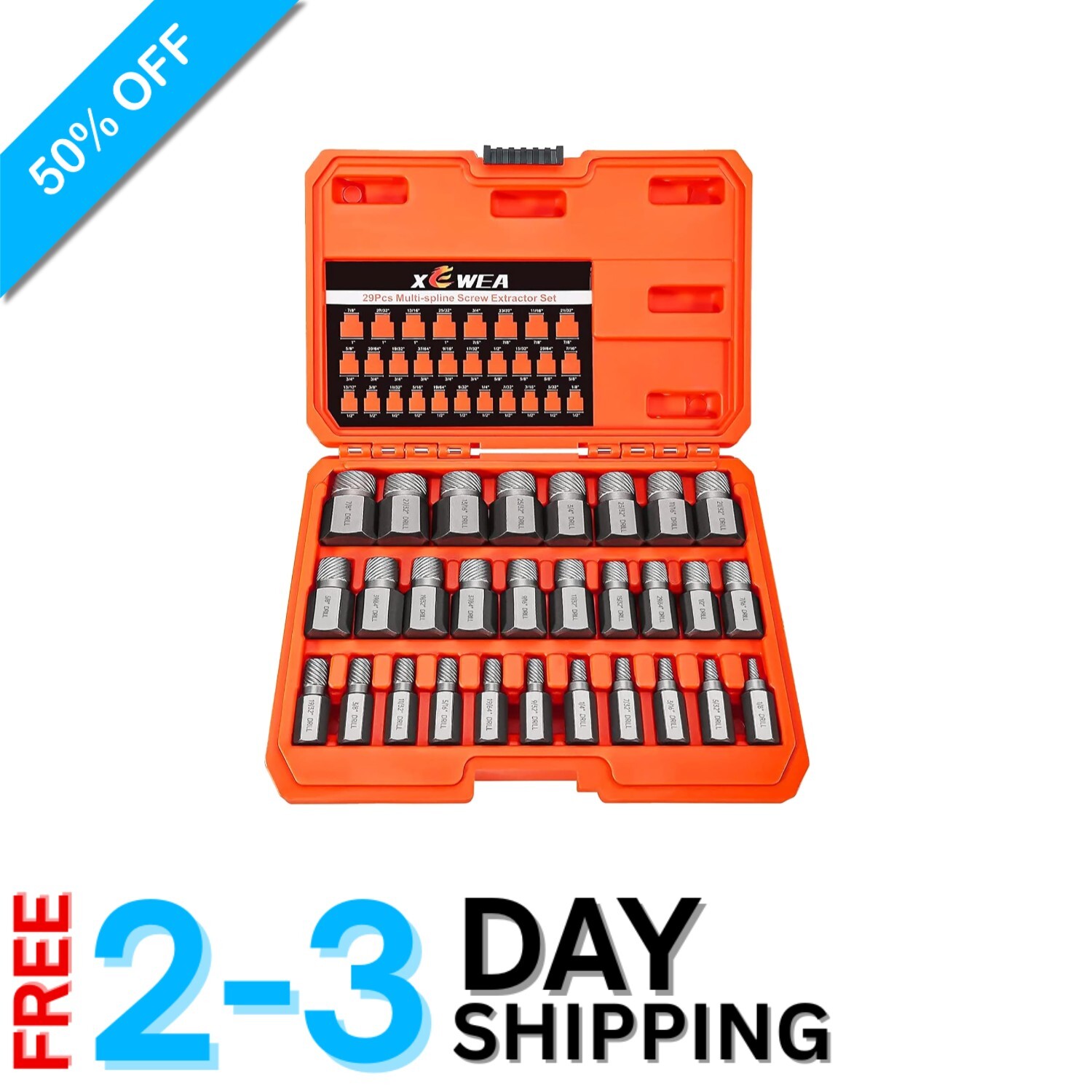 Comprehensive Bolt Remover Set: 29PCS CR-Moly Steel Extractor Kit for Auto Use