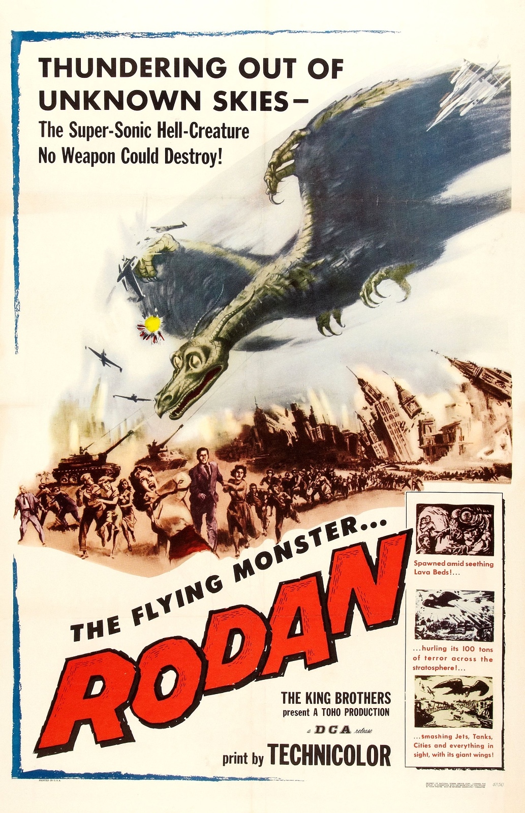 Rodan Movie POSTER (1956) Adventure / Monster