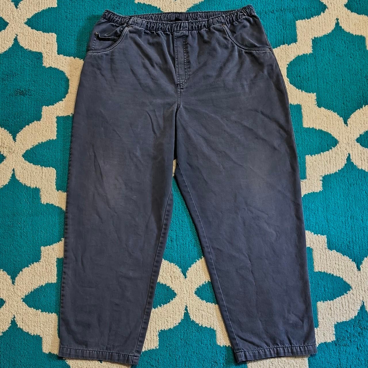 Vintage 90s Y2K Bill Blass Blassport High Waist Baggy Gray Chino Pants Size 18