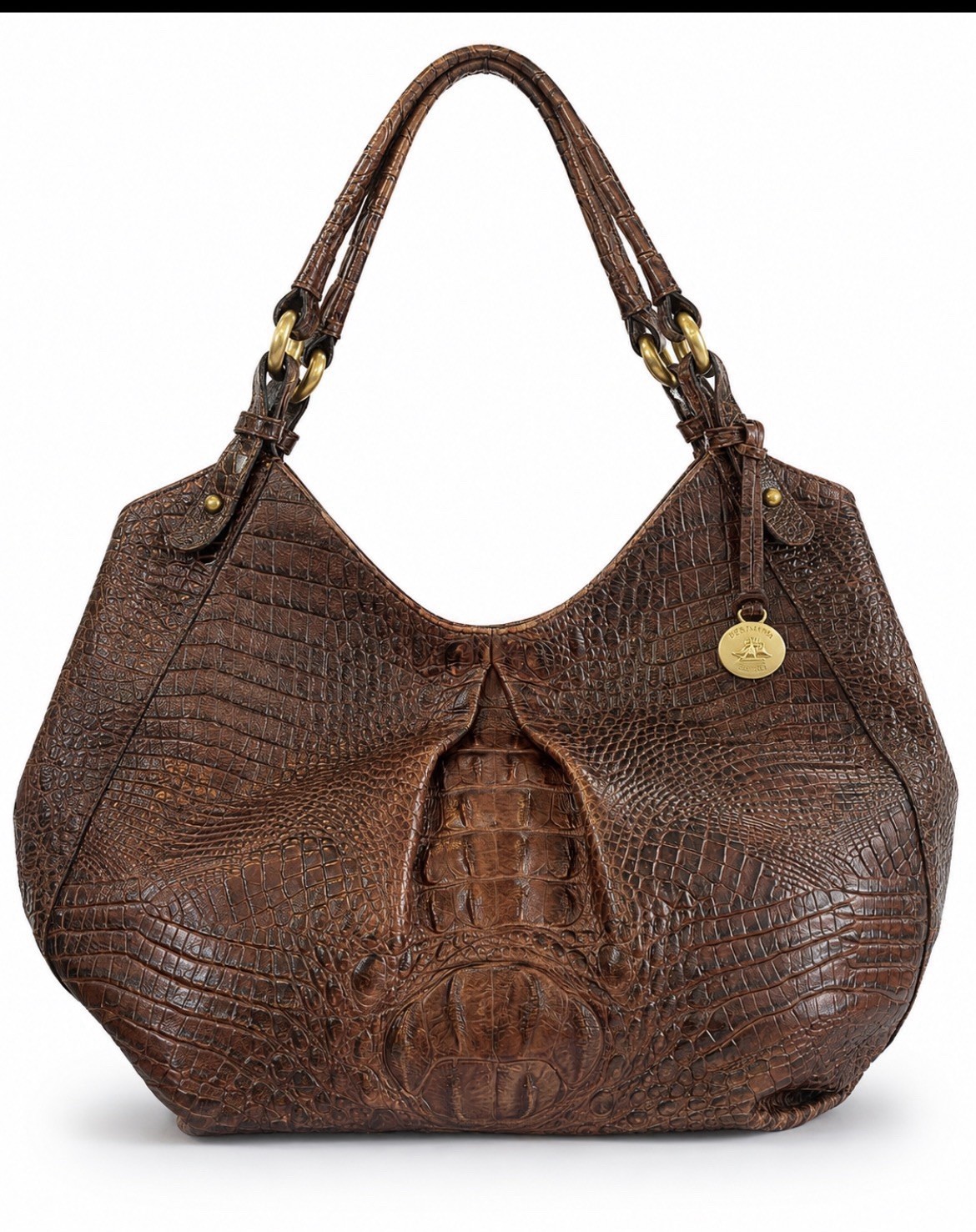 Brahmin Anne Melbourne Croco Embossed Hobo Handbag Purse 