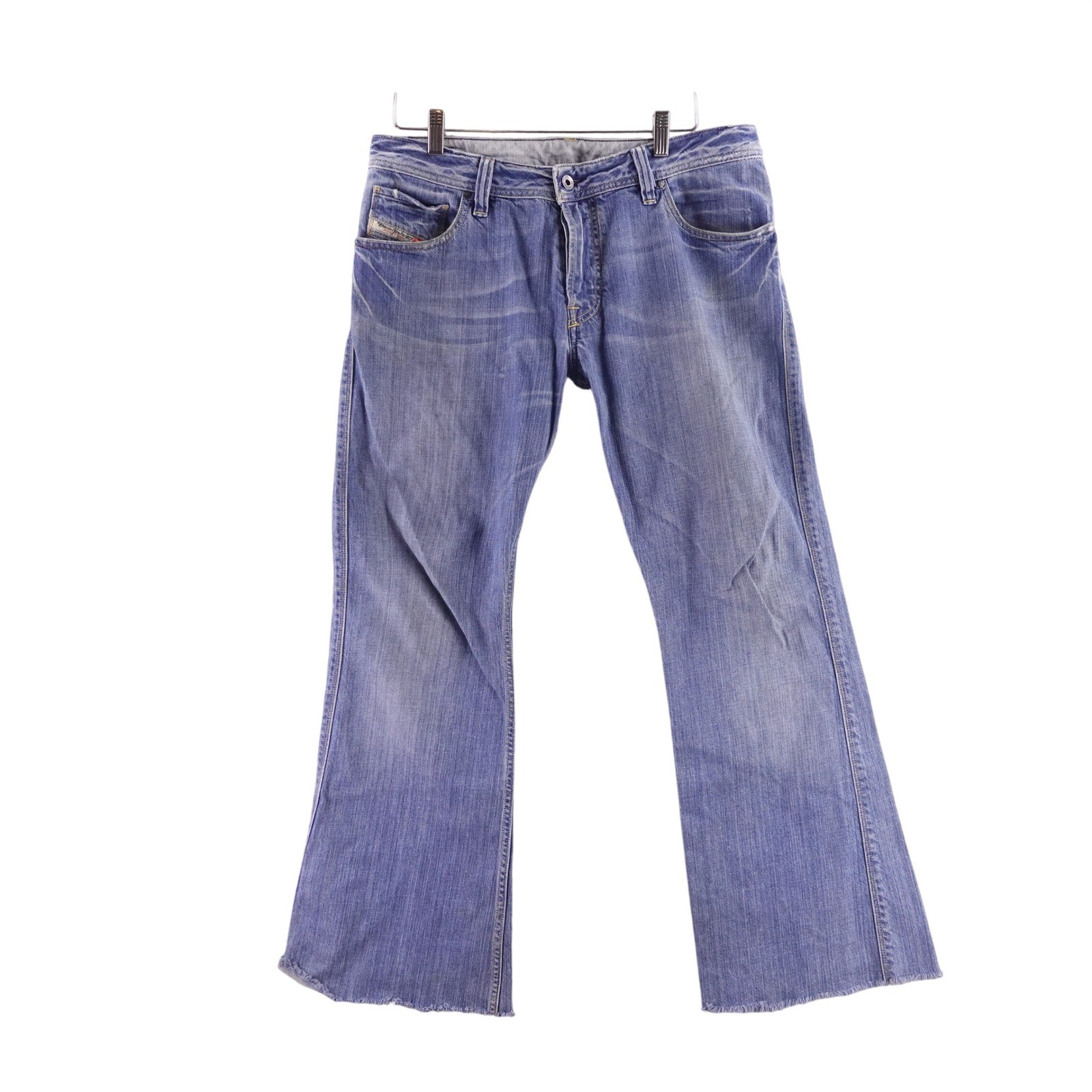 Diesel Zaf 8BC Mens Bootcut Jeans 34x32 Blue Denim Made in Italy Distressed Hem Diesel Zaf 8BC Mens Bootcut Jeans 34x32 Blue Denim Made in Italy Distressed Hem