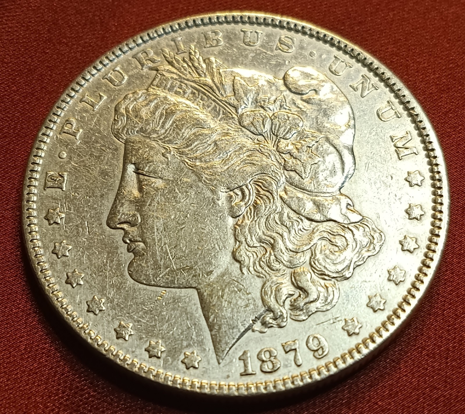*1879 Morgan Silver Dollar AU Cond. 90% Silver 26.62 gm Weight