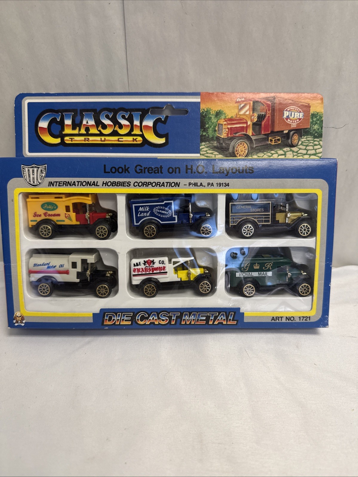 Vintage IHC International Hobbies HO Scale Die Cast Metal Vehicles 1721 Set