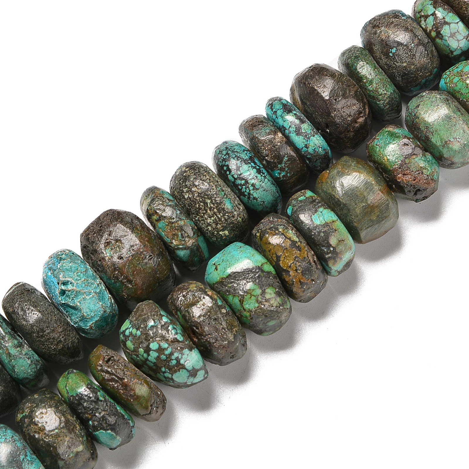 Natural Genuine Turquoise Graduated Rondelle Wheel Beads Size 16-30mm 15.5\'\' Str