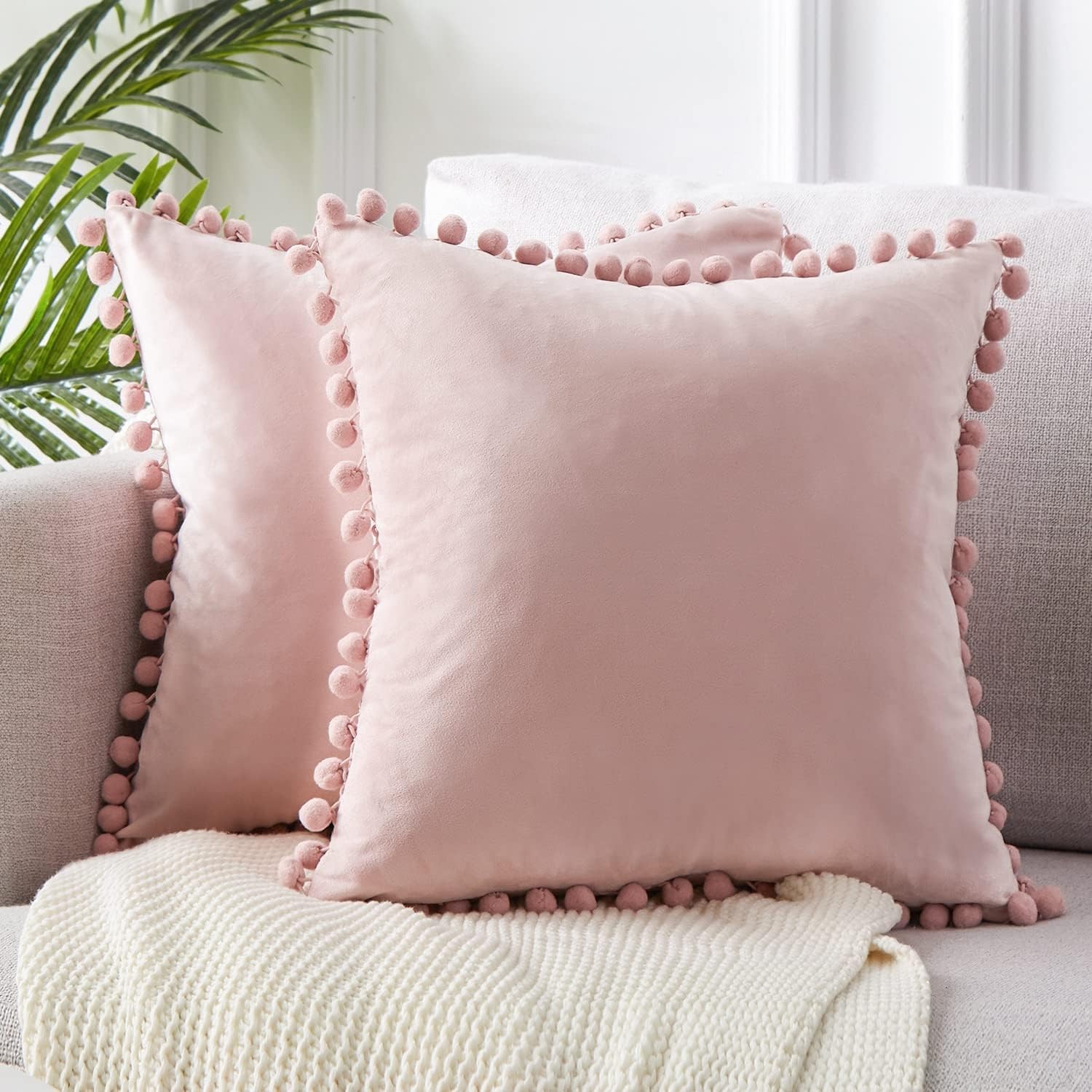 Top Finel Blush Pink 26x26 Euro Pillow Shams Set of 2 Decorative Throw Pillow... Top Finel Blush Pink 26x26 Euro Pillow Shams Set of 2 Decorative Throw Pillow...