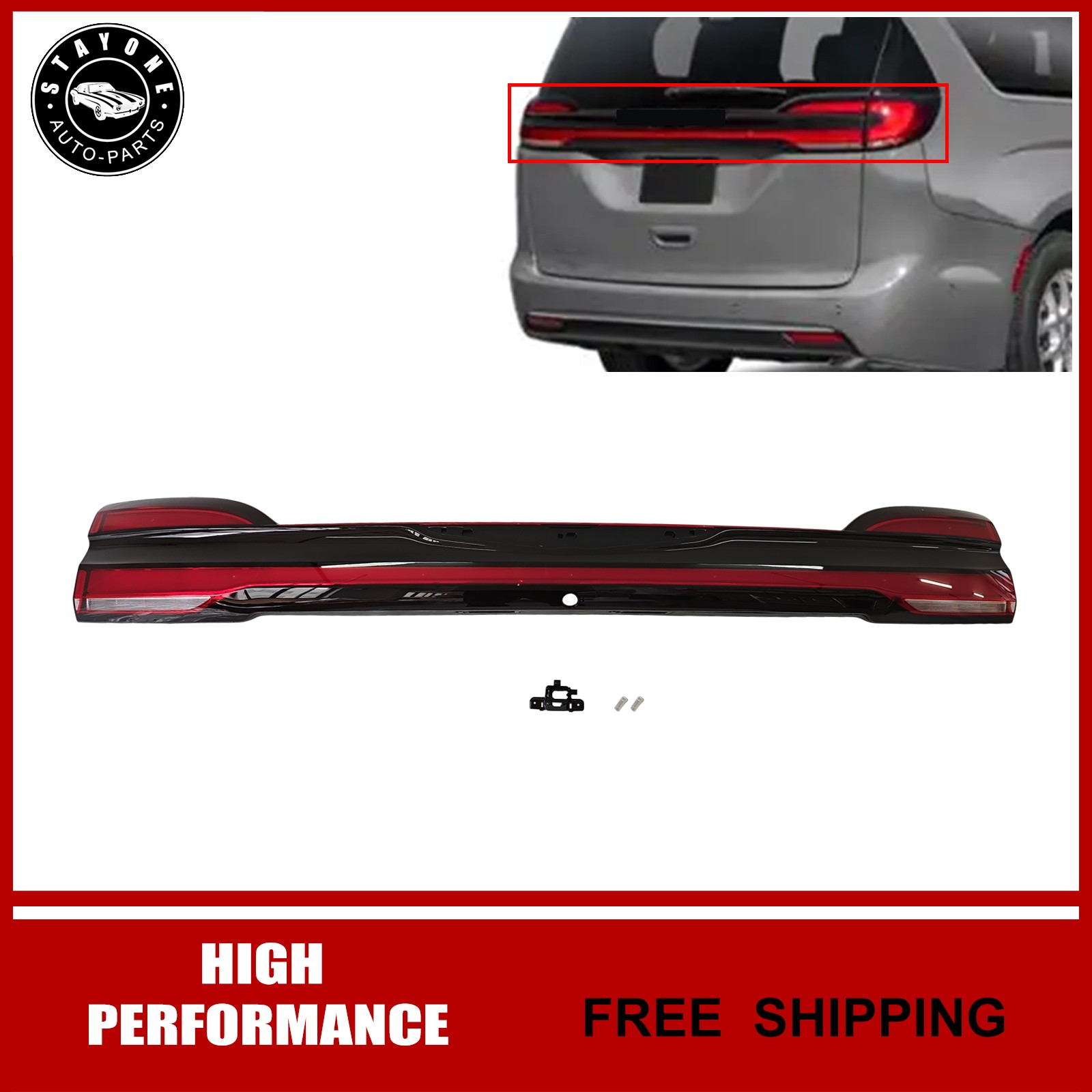 Rear LED Tailgate light W/Camera hole For 2021-2025 Chrysler Pacifica 68526303AA