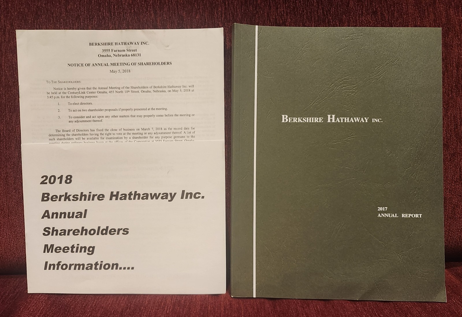2017 Berkshire Hathaway Inc. Annual Report Warren Buffett Charlie Munger