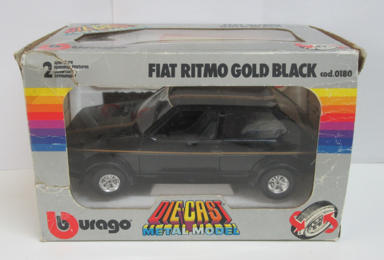 Vintage Burago 1/24 Fiat Rimto \'Gold Black\' : 0180 : vnMint/Boxed