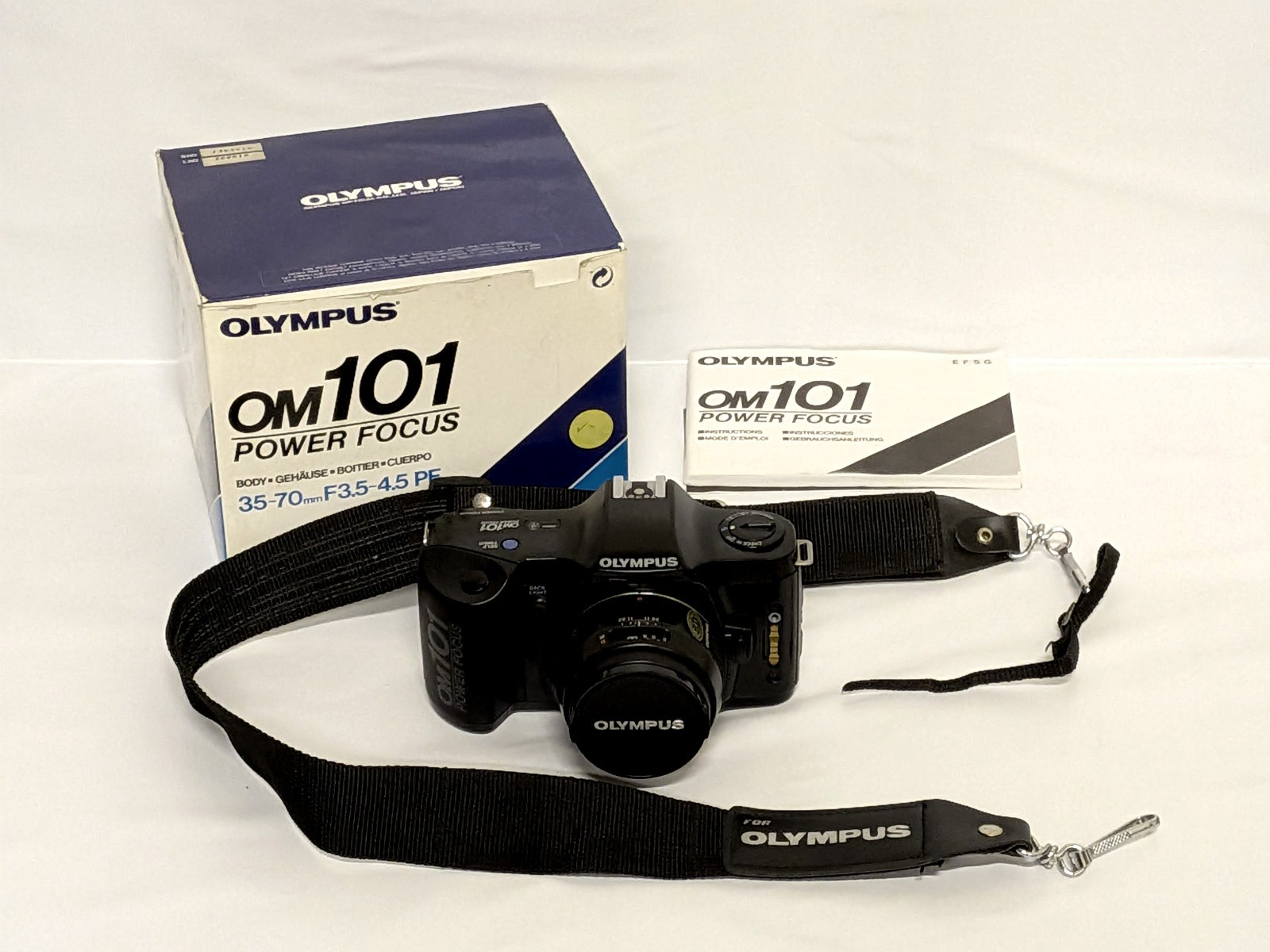 Vintage Olympus OM101 Power Focus 35mm SLR Film Camera (Black)