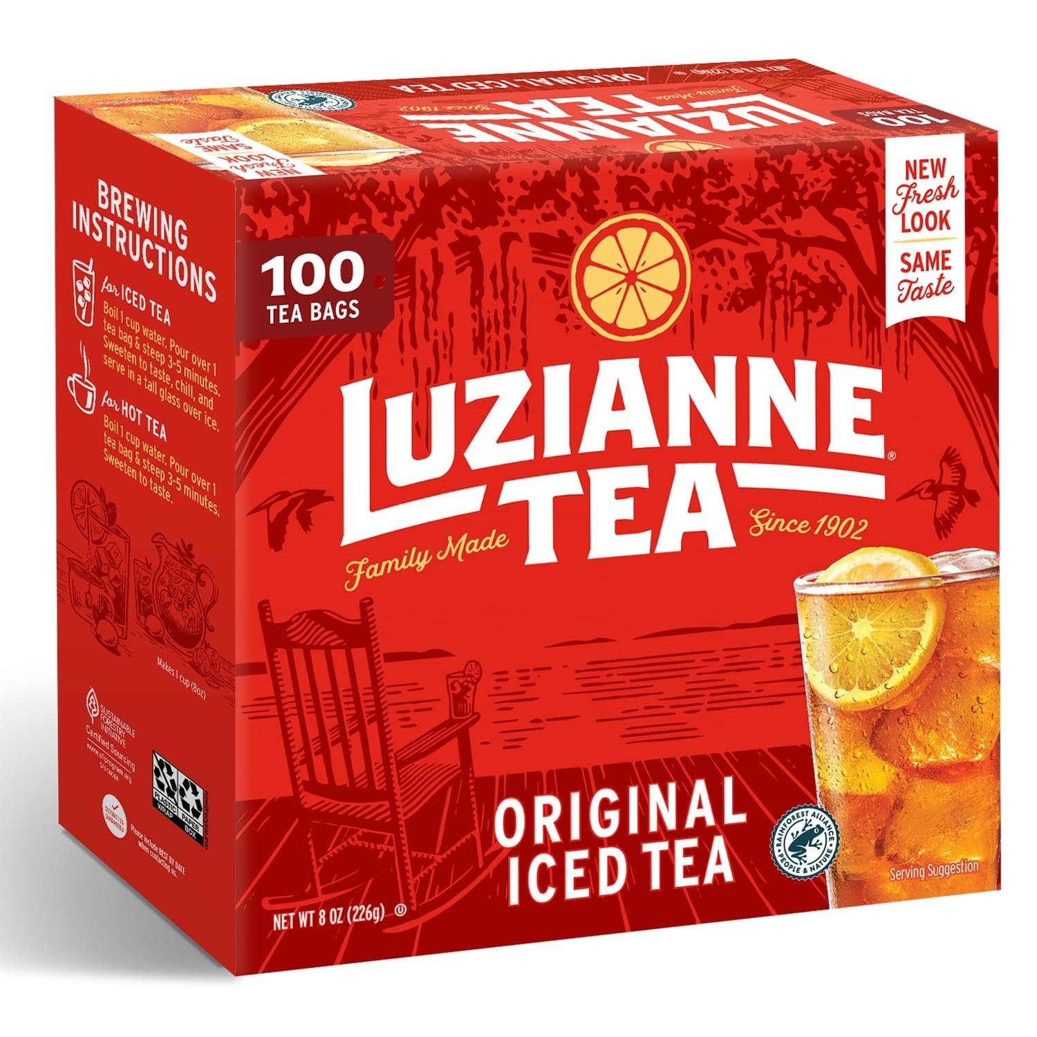 Luzianne Iced Tea Bags, Unsweetened, 400 Tea Bags (4 Boxes of 100 Count... Luzianne Iced Tea Bags, Unsweetened, 400 Tea Bags (4 Boxes of 100 Count...