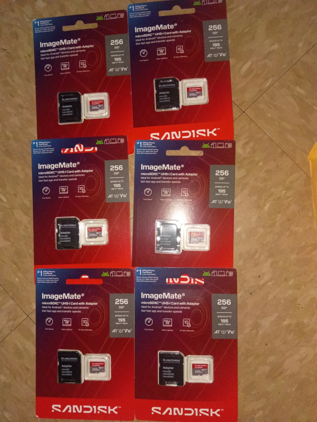 6 packs ImageMate 256GB SDXC UHS-I Card 195MB/s Read Speeds (SDSDUVQ-256G-AW6KN)