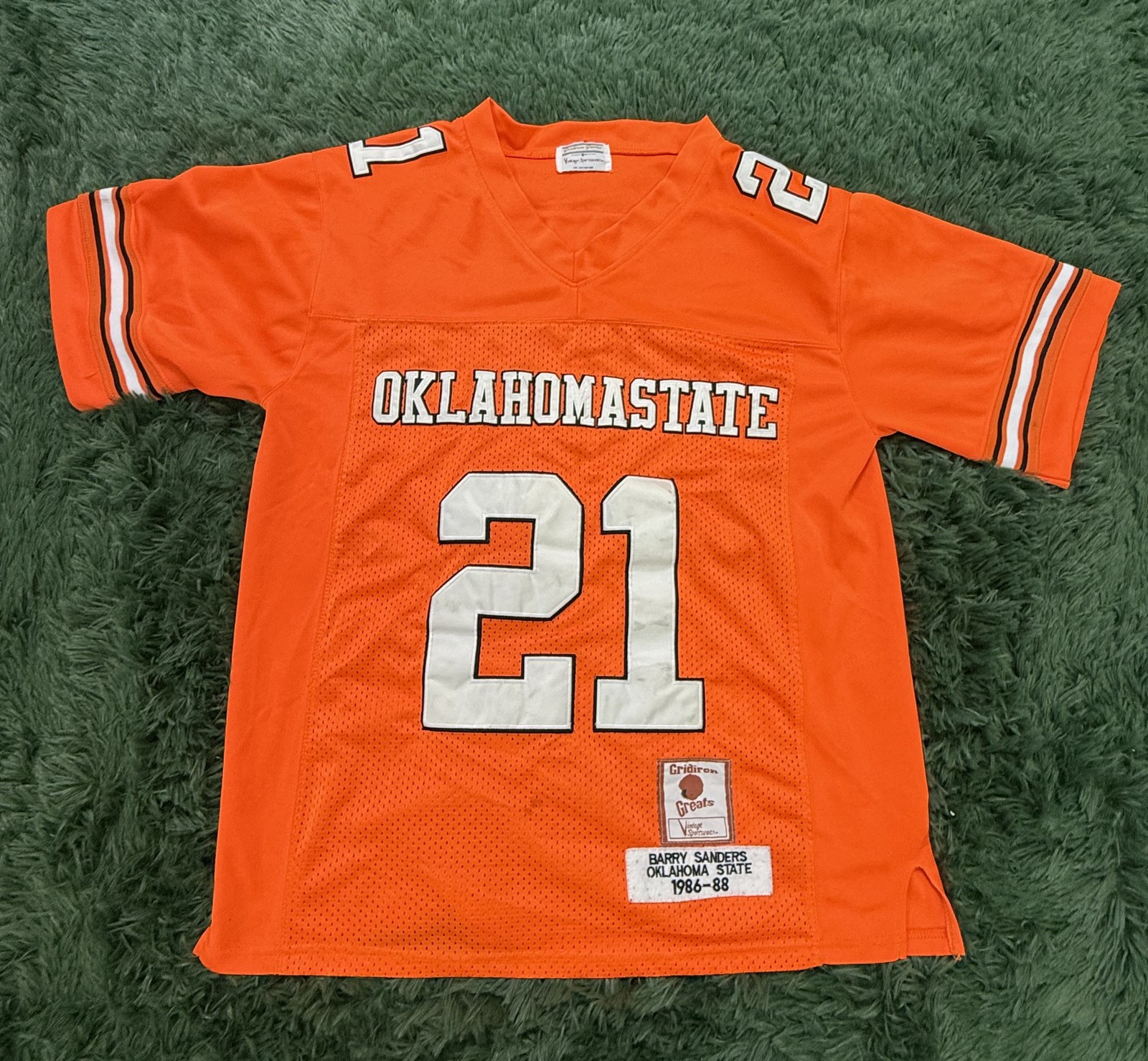 Barry Sanders Oklahoma State Cowboys #21 Gridiron Greats Vintage Football Jersey