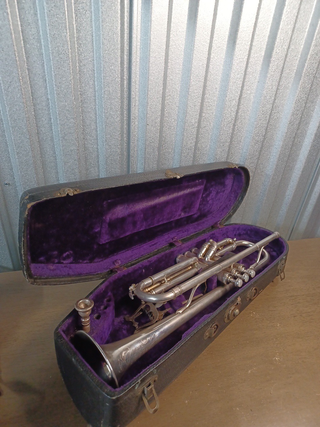 Antique Excelsior  WM Frank Co. Chicago Silver Cornet / Trumpet Early 1920\'s