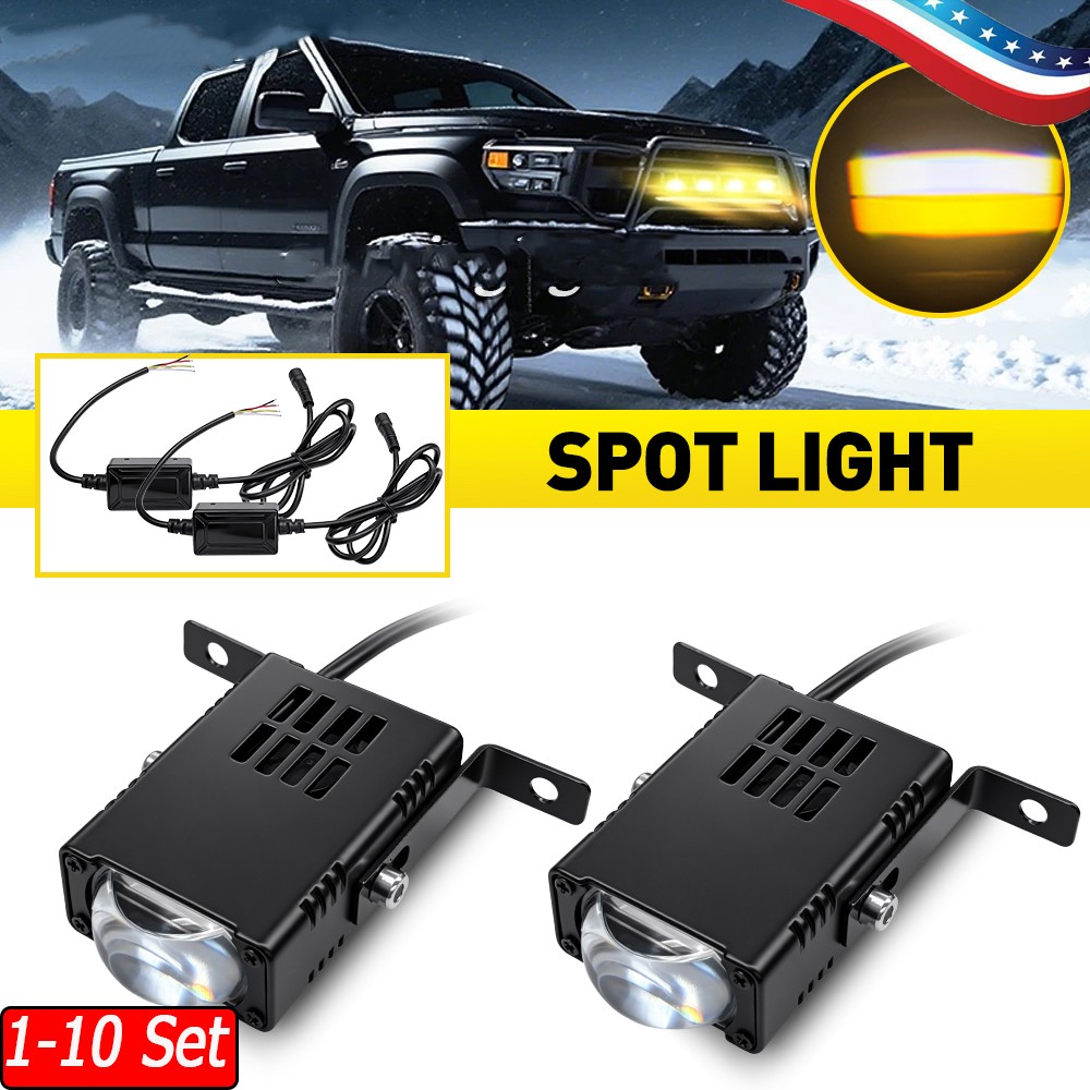 1-10x Amber White Red LED Spot Lights For 07-26 Jeep Wrangler JK JL Rubicon SUV