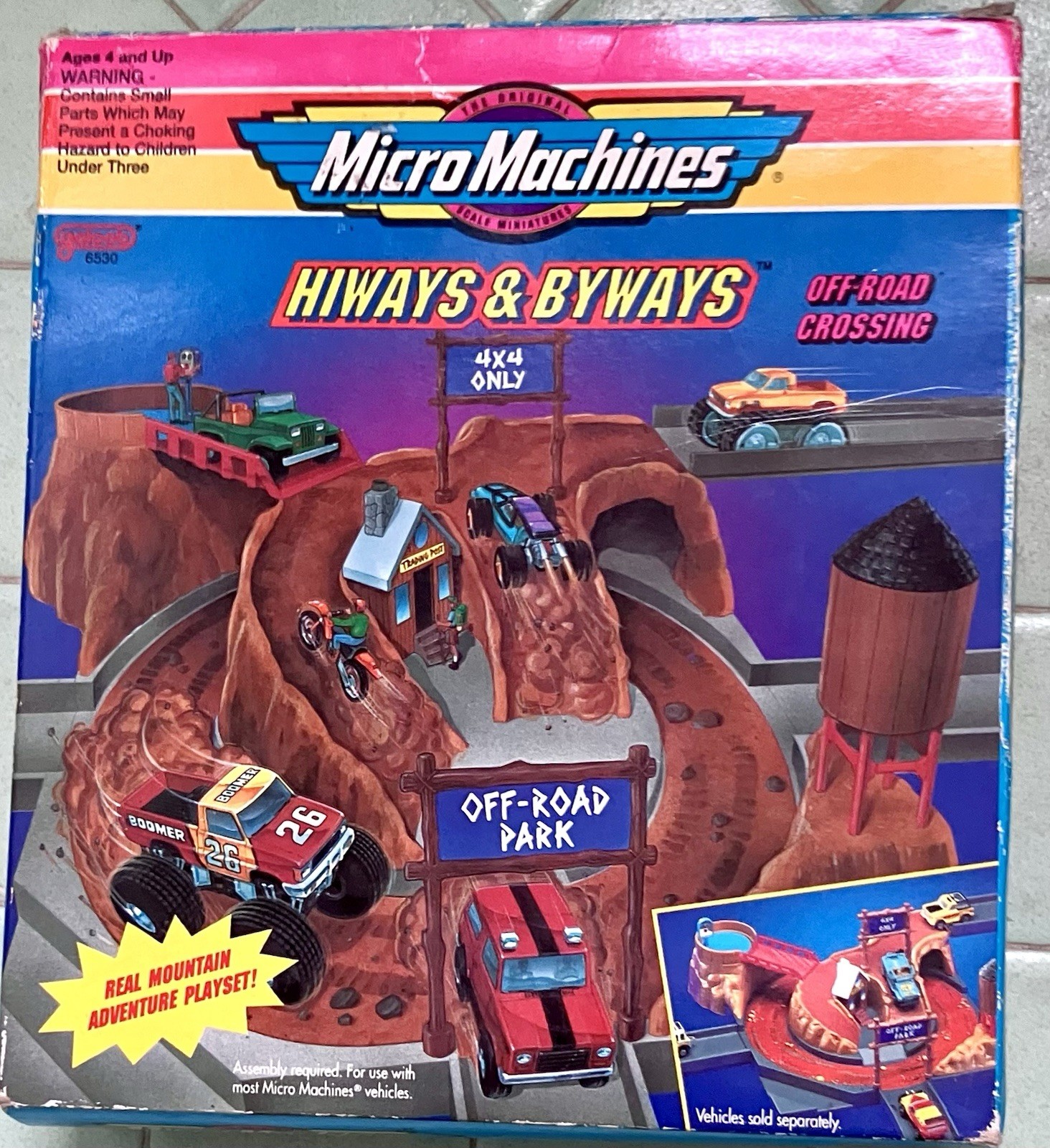 1991 Galoob Micro Machines Playset Off-Road Crossing Box  Only Great Condition