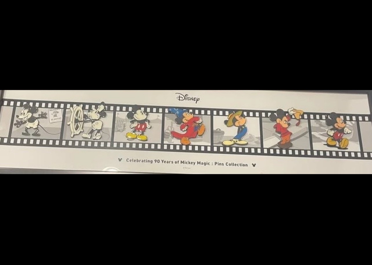 RARE Disney Japan Sorcerer Mickey Steamboat Pin 90th Birthday Giant Frame Set RARE Disney Japan Sorcerer Mickey Steamboat Pin 90th Birthday Giant Frame Set