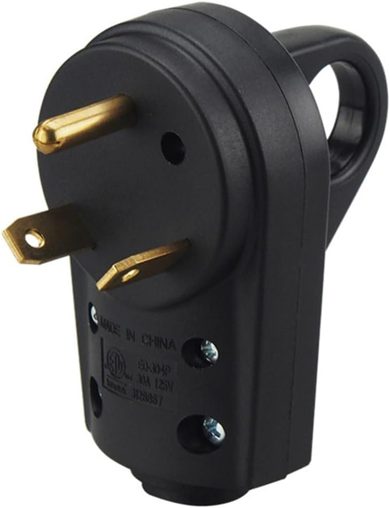 30 Amp RV Plug, Heavy Duty NEMA TT-30P Replacement Plug Adapter, 125V Electrical