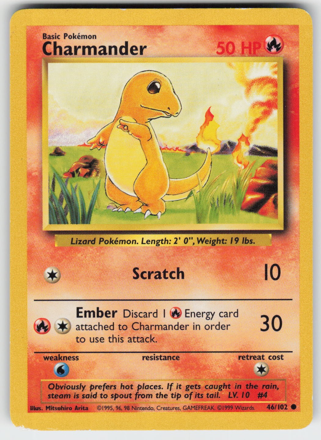 Charmander Common Base Set 046/102 LP Charmander Common Base Set 046/102 LP